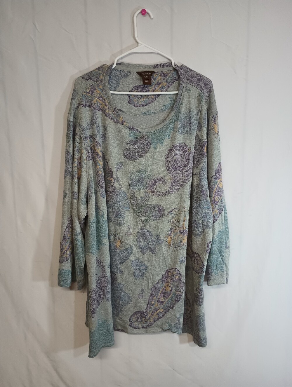 Multiples Women's Sage Paisley Scoop Neck Tunic